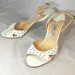 Jimmy Choo white patent leather heels size 37.5 size 7.5